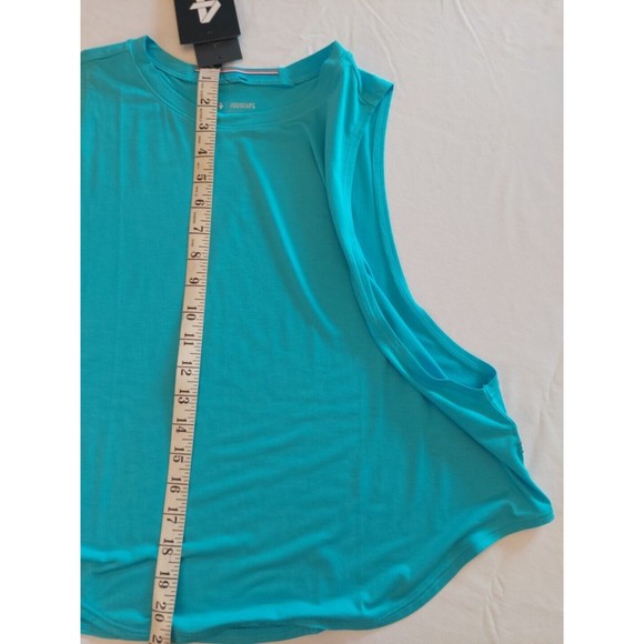 Fourlaps Curve Athletic Tank River Blue Sz L  37.5 Technology Blue  Crop Flowy - Picture 4 of 6